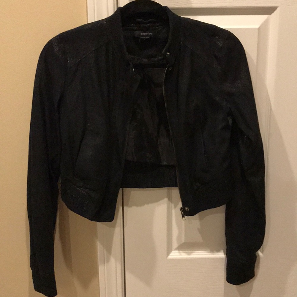 Paper Tee cropped moto jacket